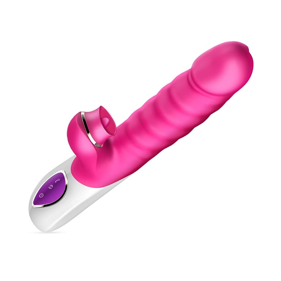 Erocome - Cassiopeia 抽插吸啜震動棒 - 櫻桃粉色