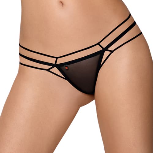 Obsessive 875-THO-1 Thong - 黑色 - S/M