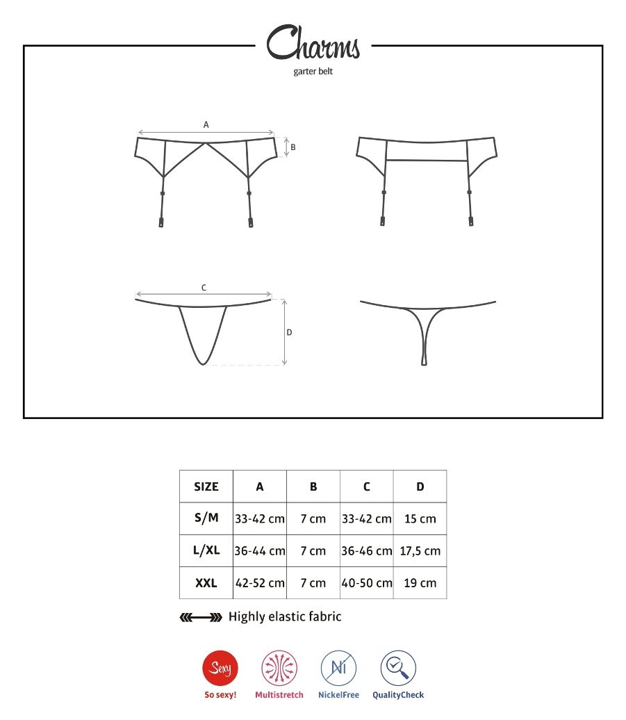 Obsessive Charms Garter Belt & Thong - View 8