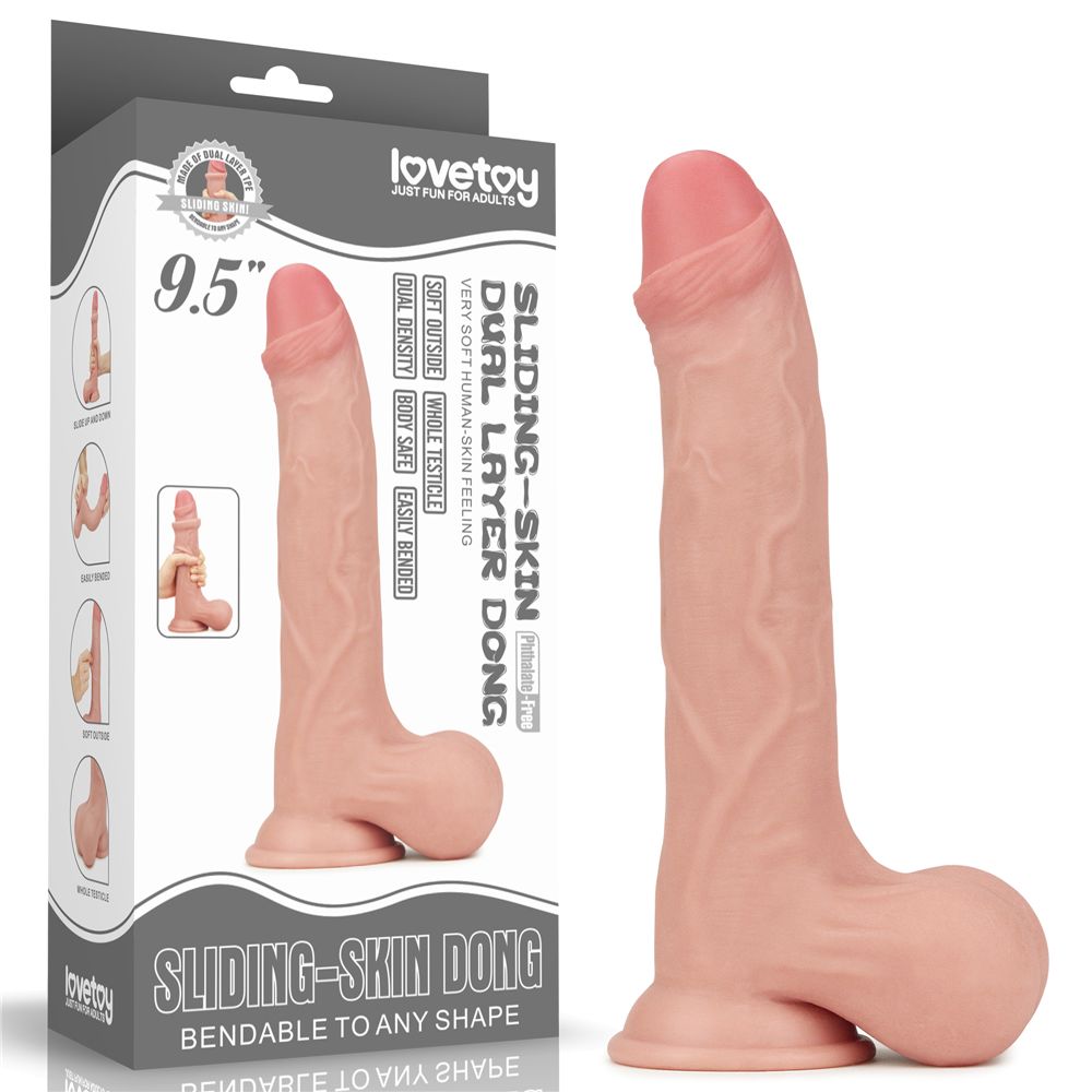 Lovetoy 9.5 Sliding Skin Dual Layer Dildo - View 11