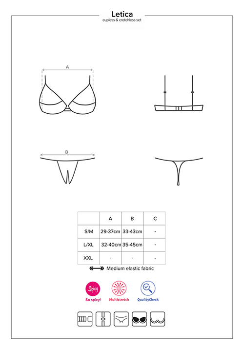 Obsessive Letica 2 pcs Cupless Set - Black - S/M - View 11