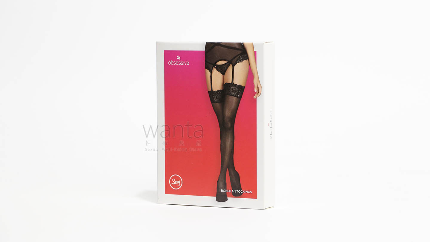 Obsessive Bondea Stockings - Black - S/M - View 2