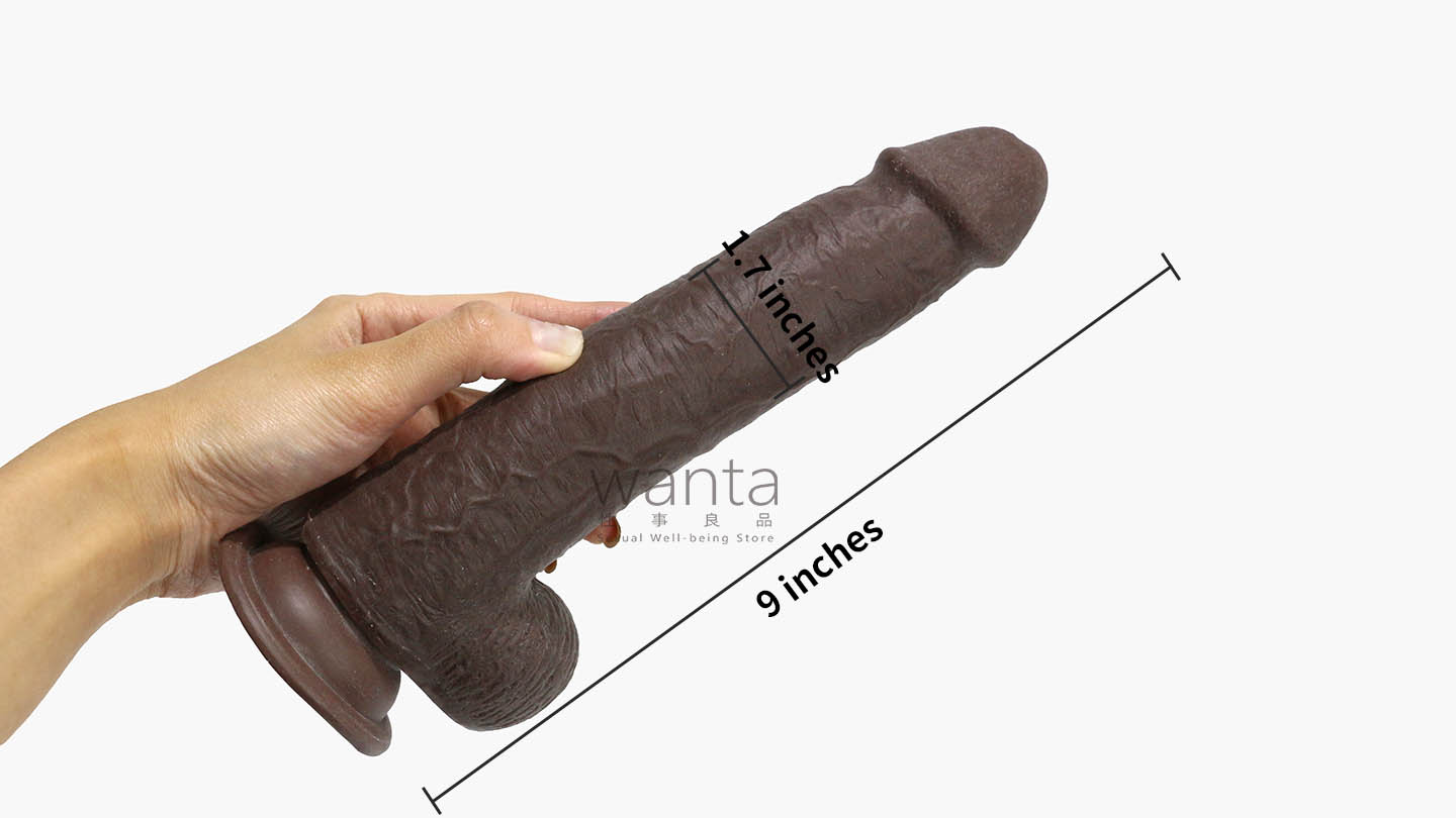 Lovetoy - Sliding Skin Dual Layer Dong - Black - 9 - View 8