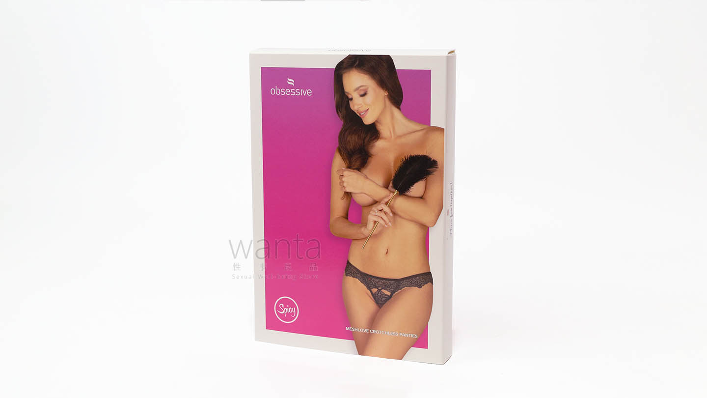 Obsessive Meshlove Crotchless Panties - Black - S/M - View 2