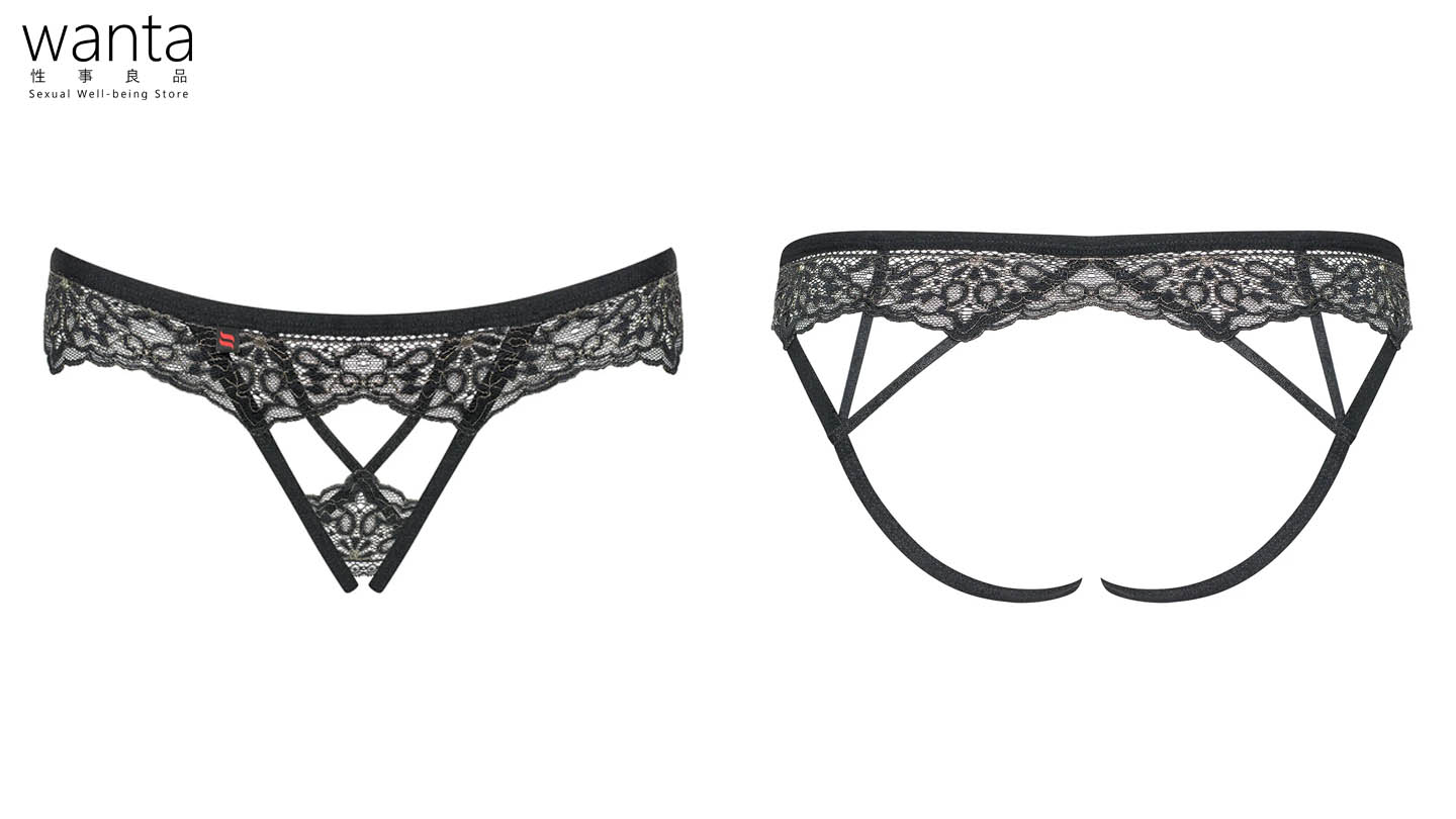 Obsessive Meshlove Crotchless Panties - Black - S/M - View 6