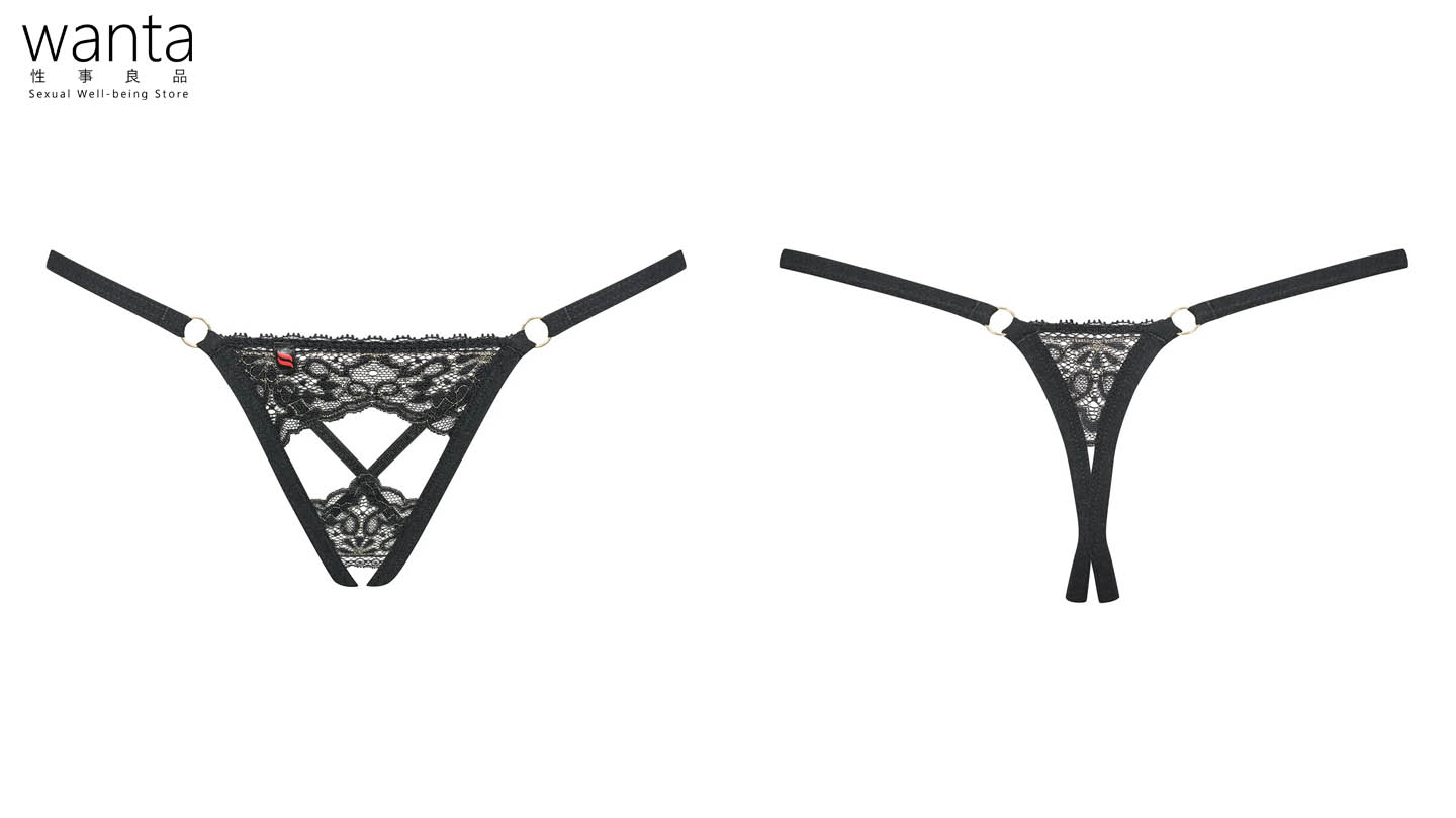 Obsessive Meshlove Crotchless Thong - Black - S/M - View 6