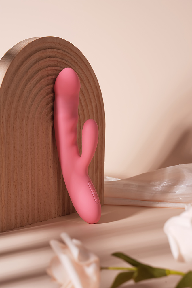 SVAKOM - Avery Thrusting Rabbit Vibrator - Strawberry Pink - View 11
