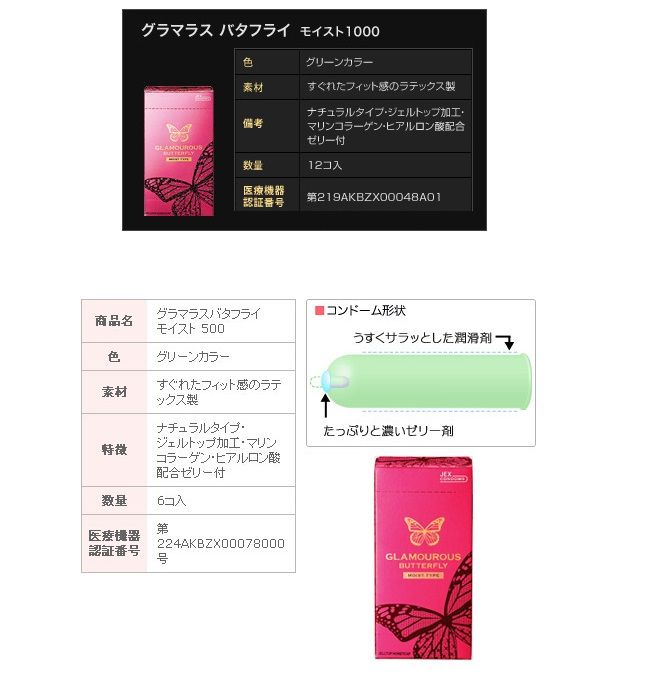 Jex - 魅力蝴蝶 超潤型安全套 12片裝 - View 4