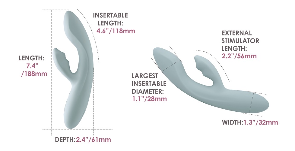 SVAKOM - Chika APP Rabbit Vibrator - Turquoise Grey - View 12
