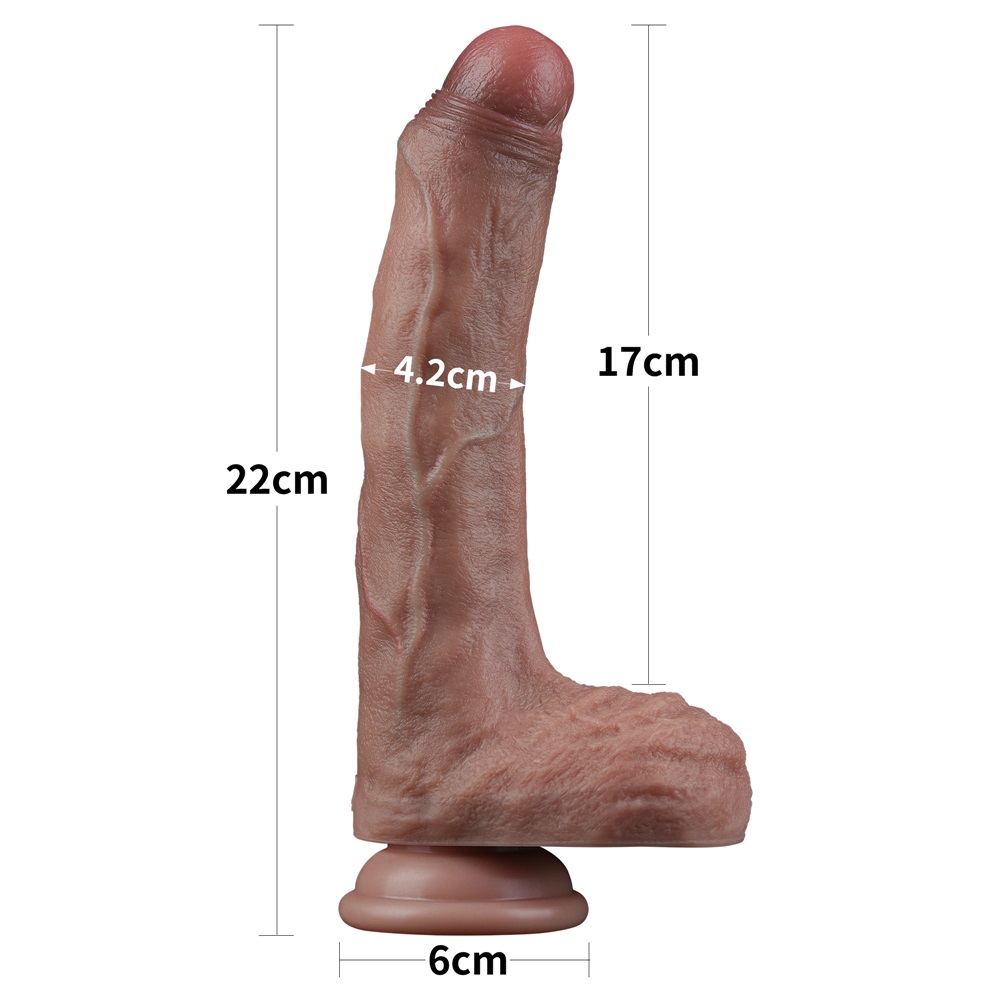 Lovetoy - 8.5" 雙層構造仿真陽具 - 啡色 - View 13