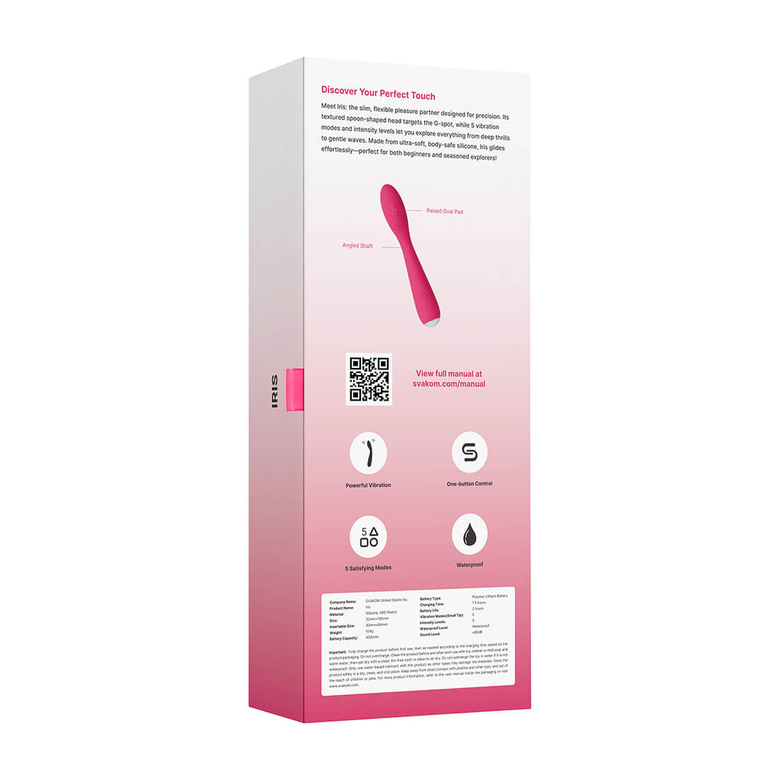 SVAKOM - Iris G-spot Vibrator - Plum Red - View 16