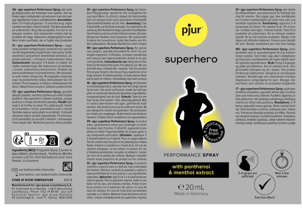 Pjur - Superhero 超級英雄活力提升延時噴霧 - 20ml - View 3