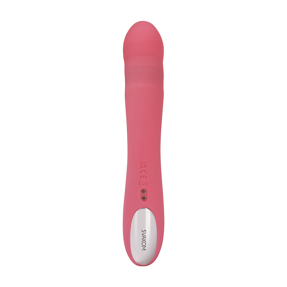 SVAKOM - Avery Thrusting Rabbit Vibrator - Strawberry Pink - View 5