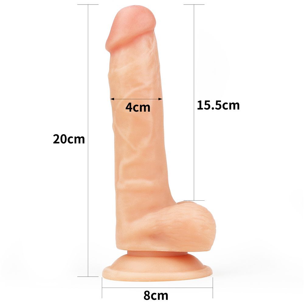 Lovetoy - 束帶連附陰囊7.5"假陽具 - 膚色 - View 15