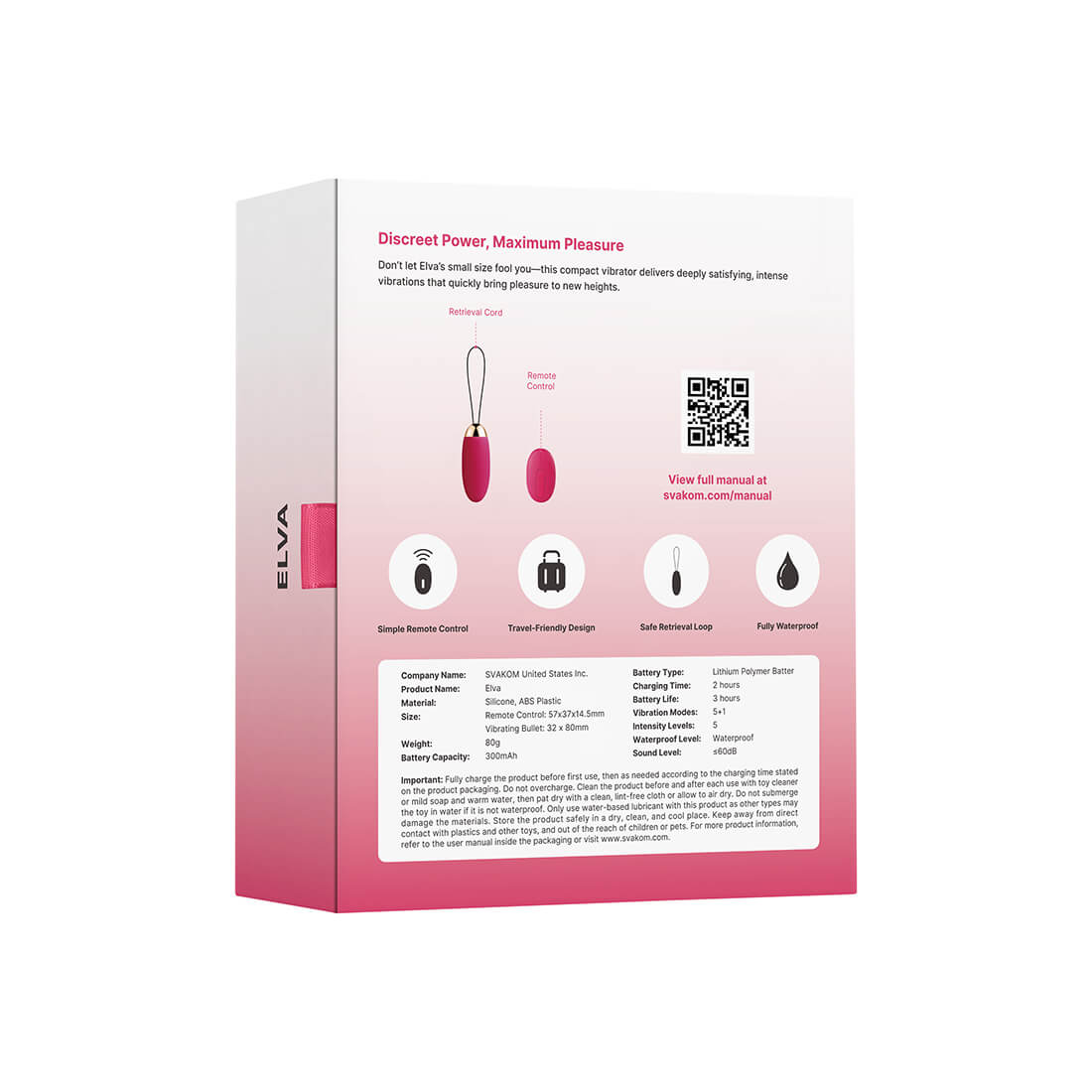 SVAKOM - Elva Remote Control Egg Vibrator - Plum Red - View 21