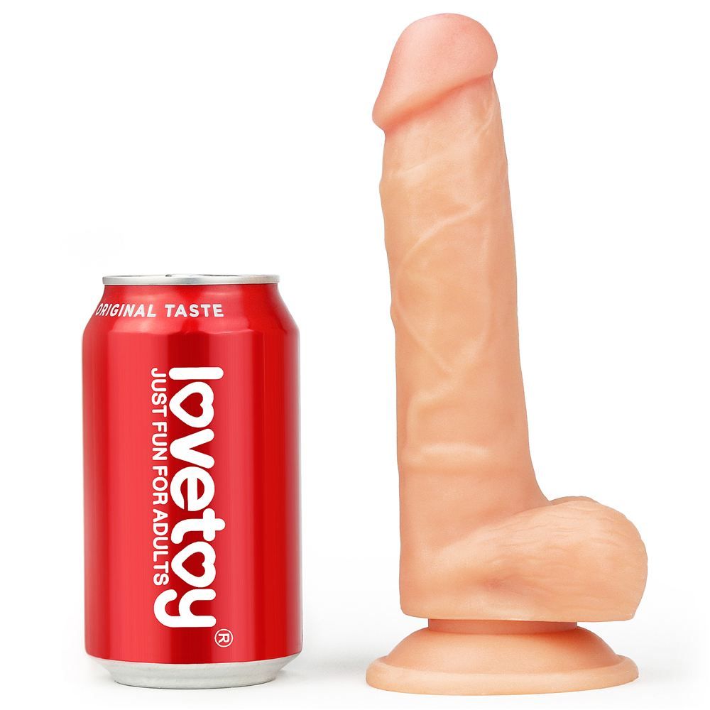 Lovetoy - 束帶連附陰囊7.5"假陽具 - 膚色 - View 13