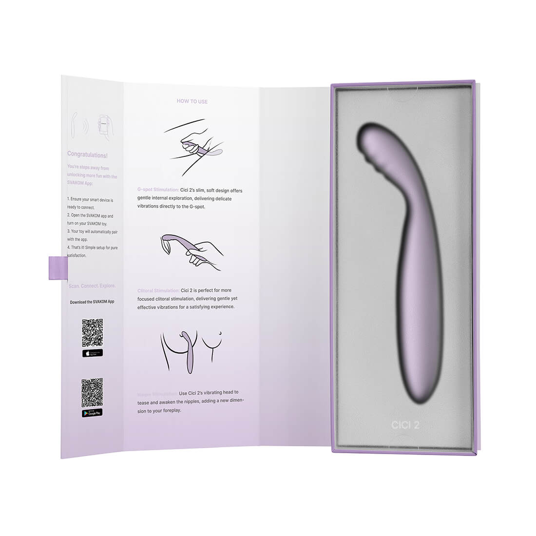 SVAKOM - Cici 2 APP G-spot Vibrator - Pastel Lilac - View 18