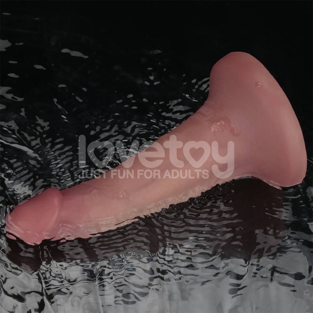 Lovetoy - 6'' 雙層柔軟震動假陽具 - 肉色 - View 13