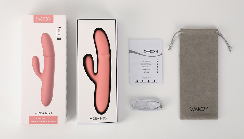 SVAKOM - Mora Neo Interactive Rabbit Vibrator - Peach Pink - View 12
