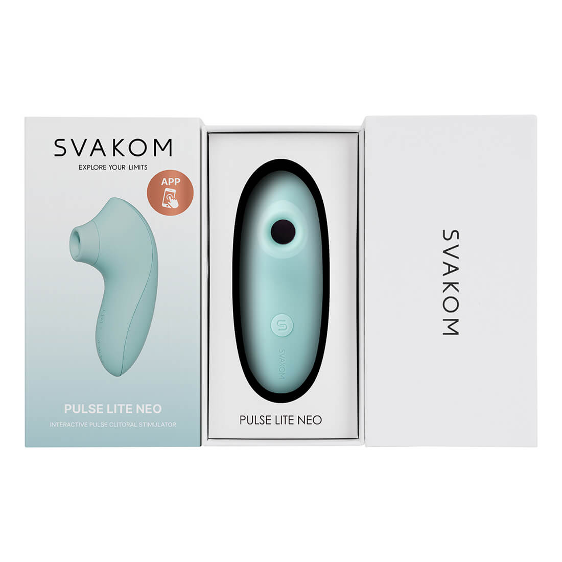 SVAKOM - Pulse Lite Neo Interactive Stimulator - Seafoam Blue - View 12