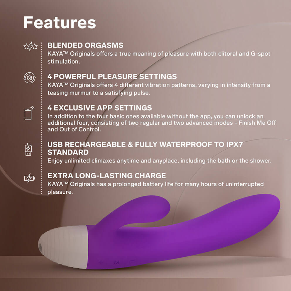 Lelo - Kaya Originals APP Rabbit Vibrator - Purple - View 2