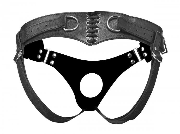Strap U - Bodice Corset Style Strap On Harness - Black - View 2