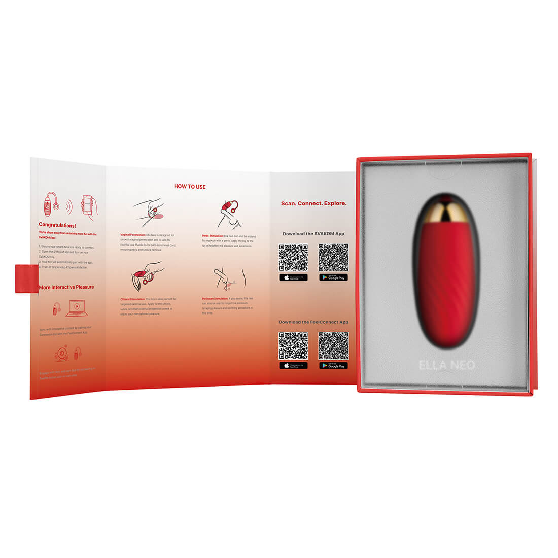 SVAKOM - Ella Neo Interactive Egg Vibrator - Red - View 12