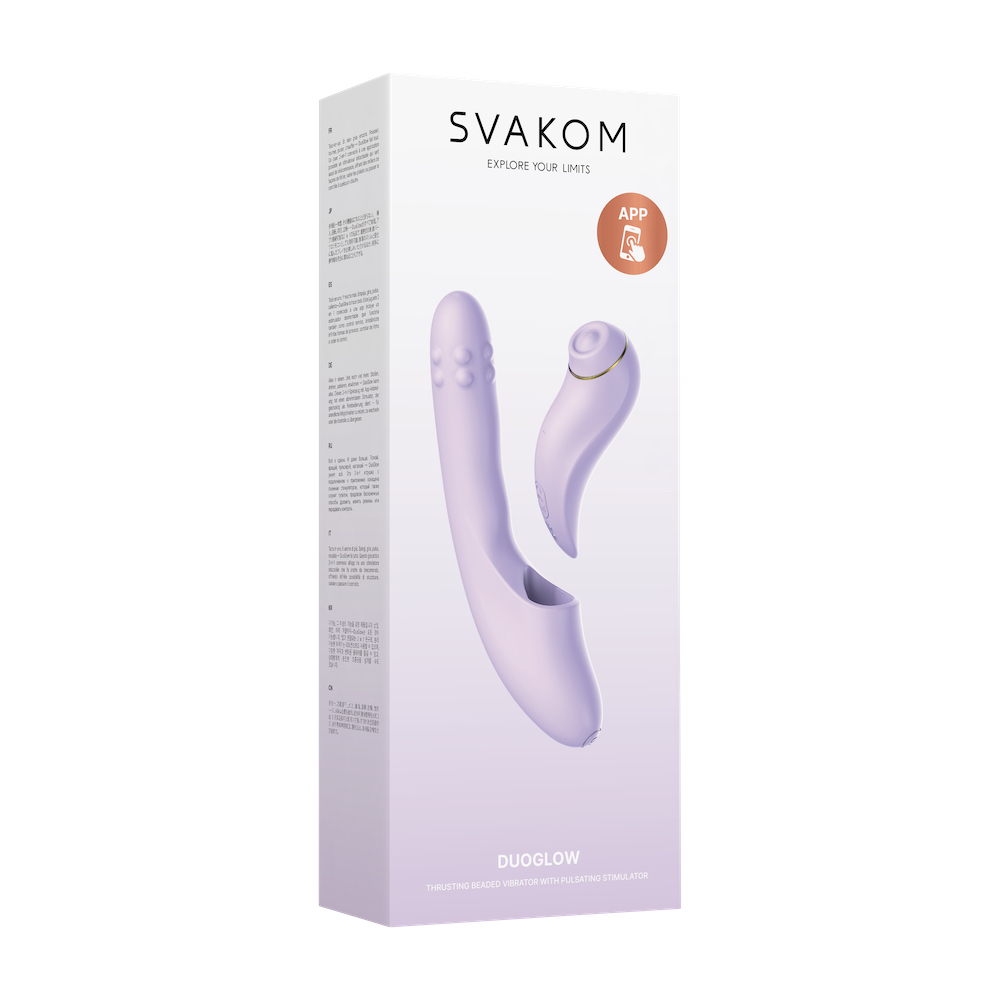 SVAKOM - DuoGlow 抽插連旋轉滾珠按摩棒 配可分拆式陰蒂拍打按摩器 - 丁香紫色 - View 9