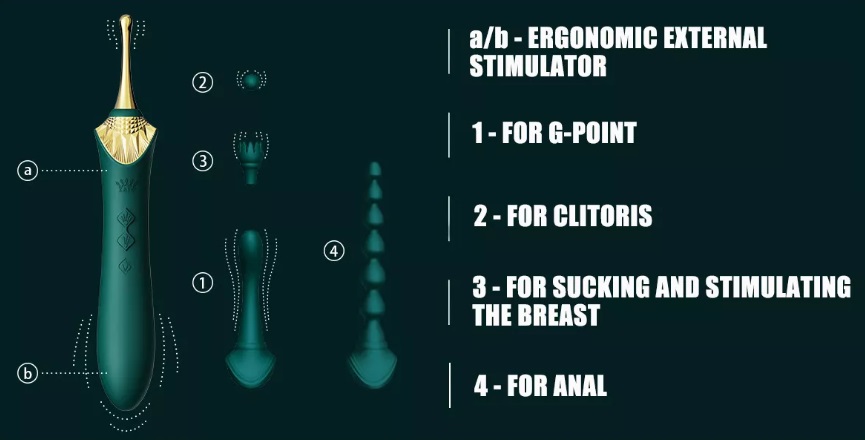 Zalo - Bess 2 Heating Dual Vibrator - Turquoise Green - View 13