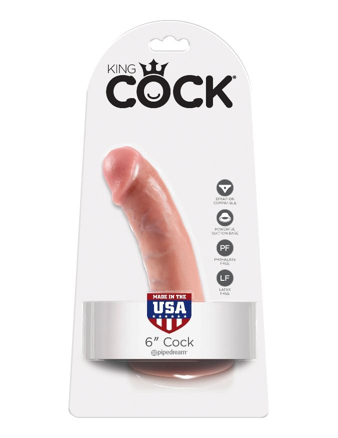 King Cock - 彷真假陽具 6″- 肉色 - View 9