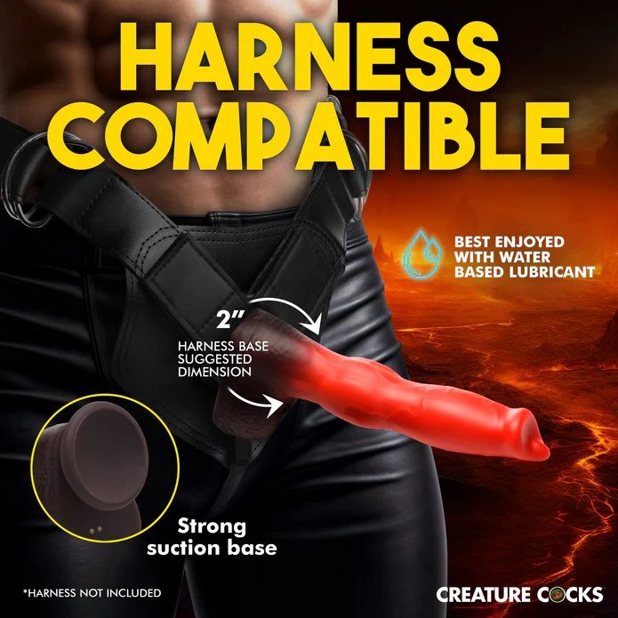 Creature Cocks - 獵犬猛烈抽插震動假陽具 - 黑/紅色 - View 9