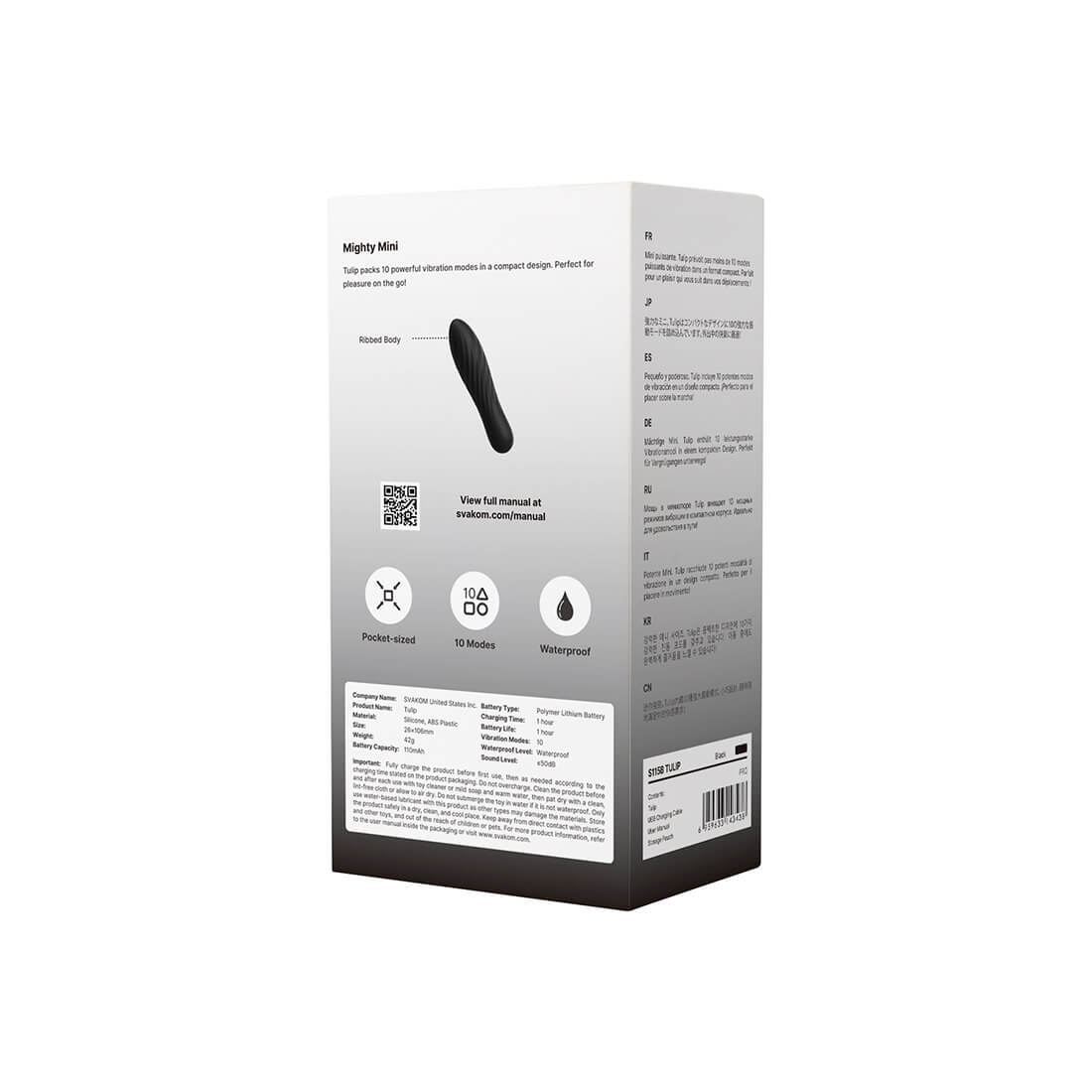 SVAKOM - Tulip Bullet Vibrator - Black - View 6