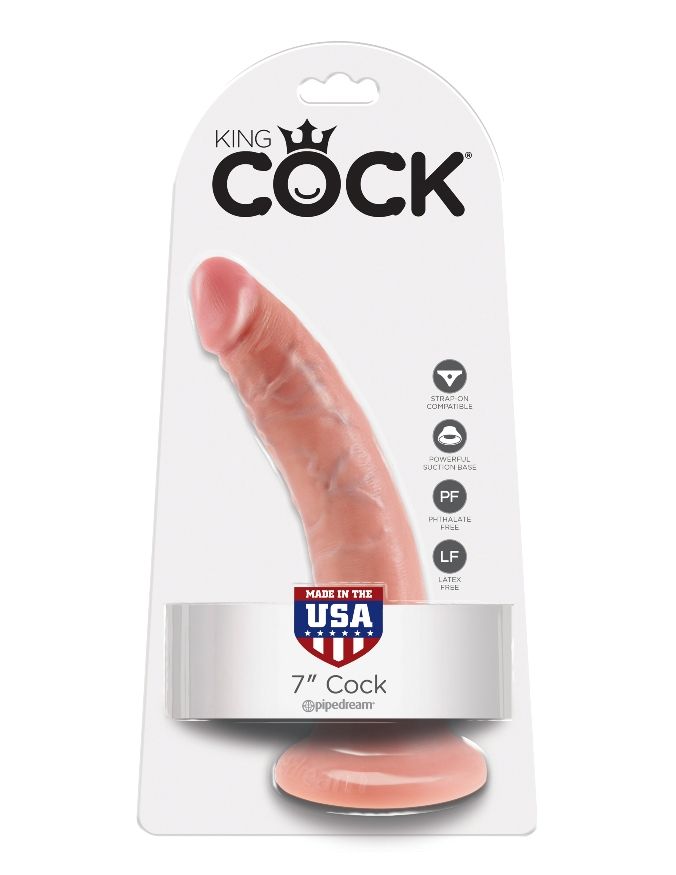 King Cock - 彷真假陽具 7″- 肉色 - View 6