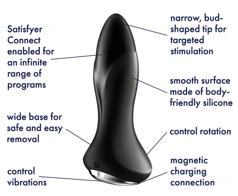 Satisfyer - APP 智能遙控 震動旋轉肛塞 1 Plus - 黑色 - View 7