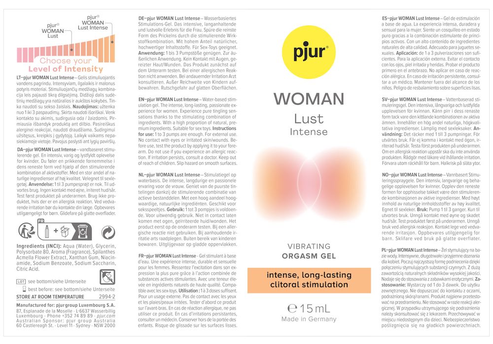 Pjur - Woman Lust 女性激烈麻刺感情慾提昇高潮凝膠 - 20ml - View 7