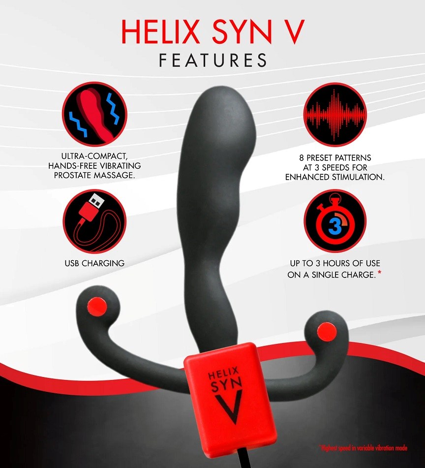 Aneros - Helix Syn 第5代 充電式免持男性前列腺刺激器 -黑色 - View 3