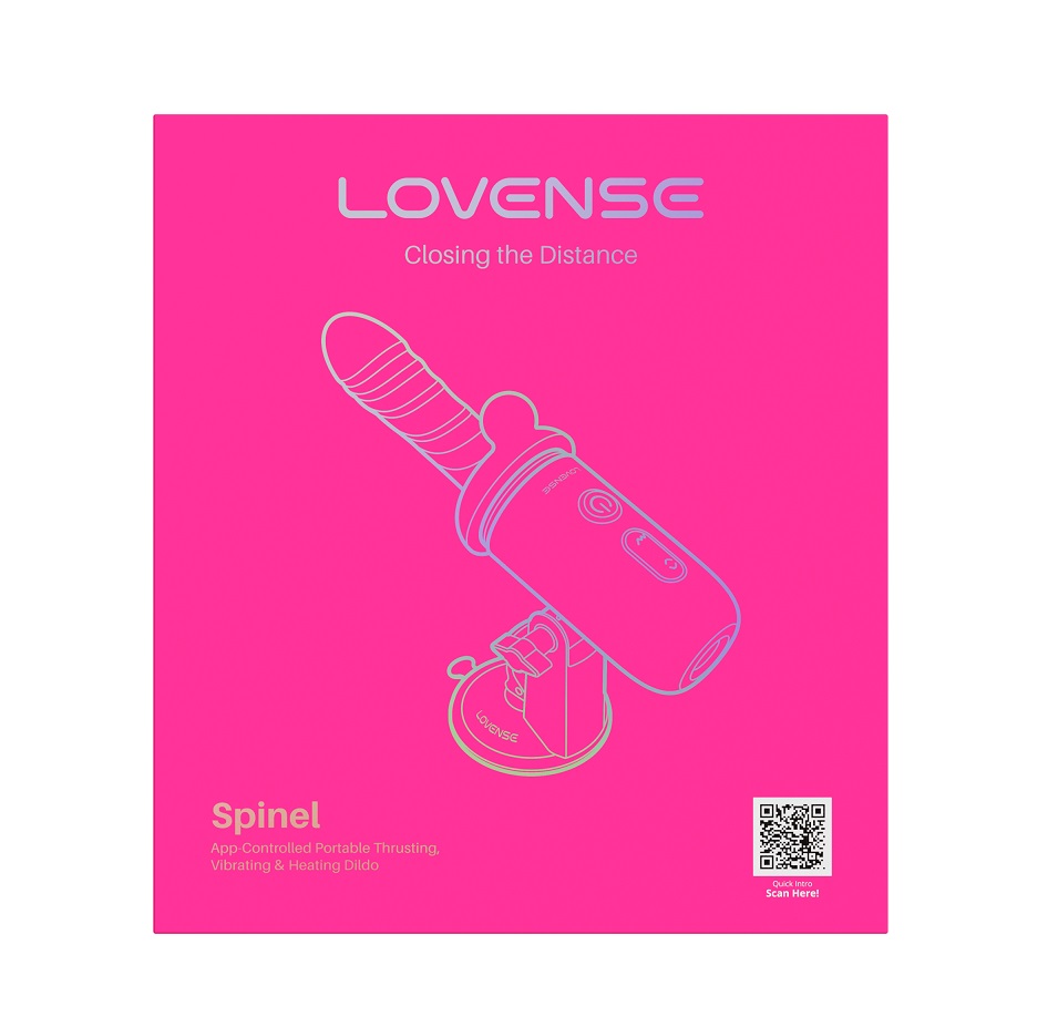 Lovense - Spinel 可APP控推撞抽插加熱式按摩棒手持/吸啜底盤 - 粉紅色配藍色 - View 22