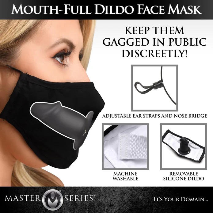 Master Series - Dildo Face Mask - Black - View 4