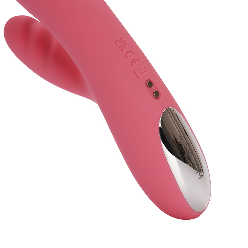 SVAKOM - Avery Thrusting Rabbit Vibrator - Strawberry Pink - View 7