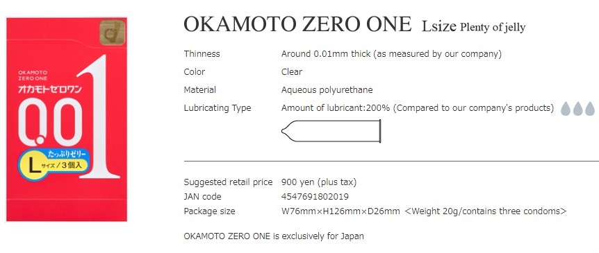 Okamoto - Zero One 0.01 L碼特潤版 3個裝 - View 3