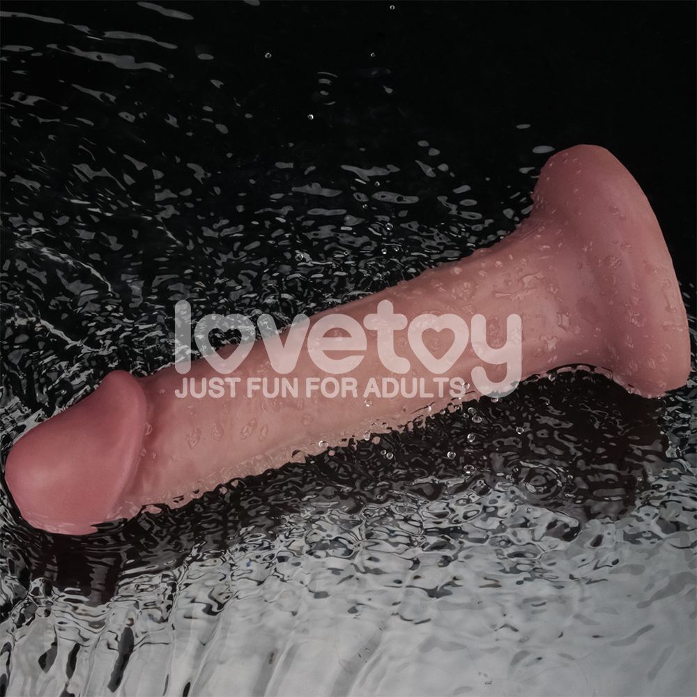Lovetoy - 8'' 雙層柔軟震動假陽具 - 肉色 - View 8