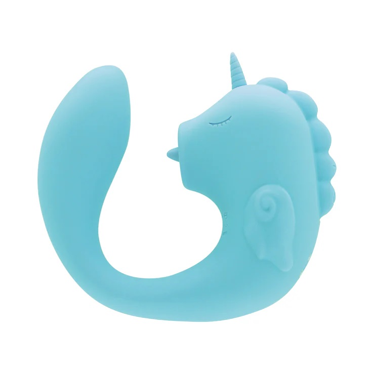 Unihorn - C-Horse 獨角馬舔舐雙重震動器 - 藍色 - View 1