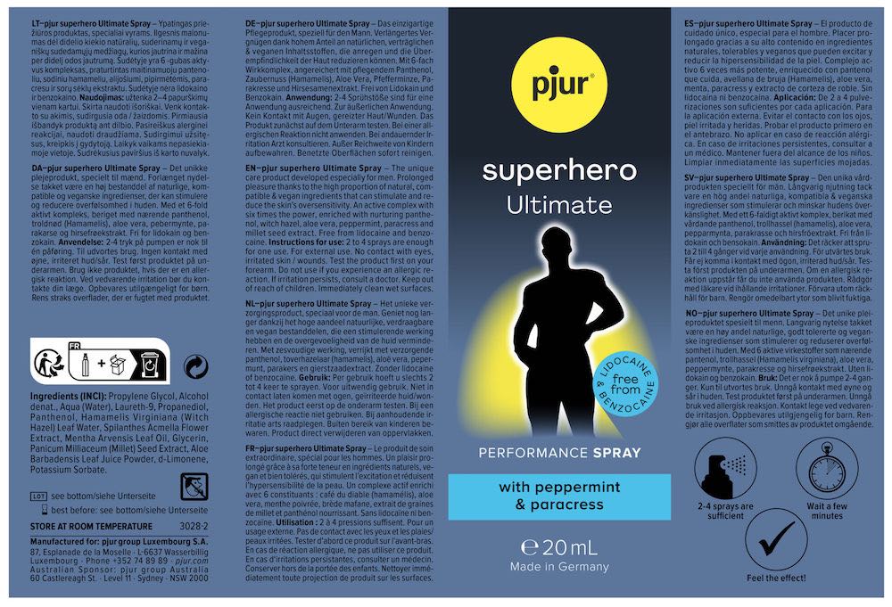 Pjur - Superhero Ultimate 超級英雄活力提升極致級延時噴霧 - 20ml - View 2