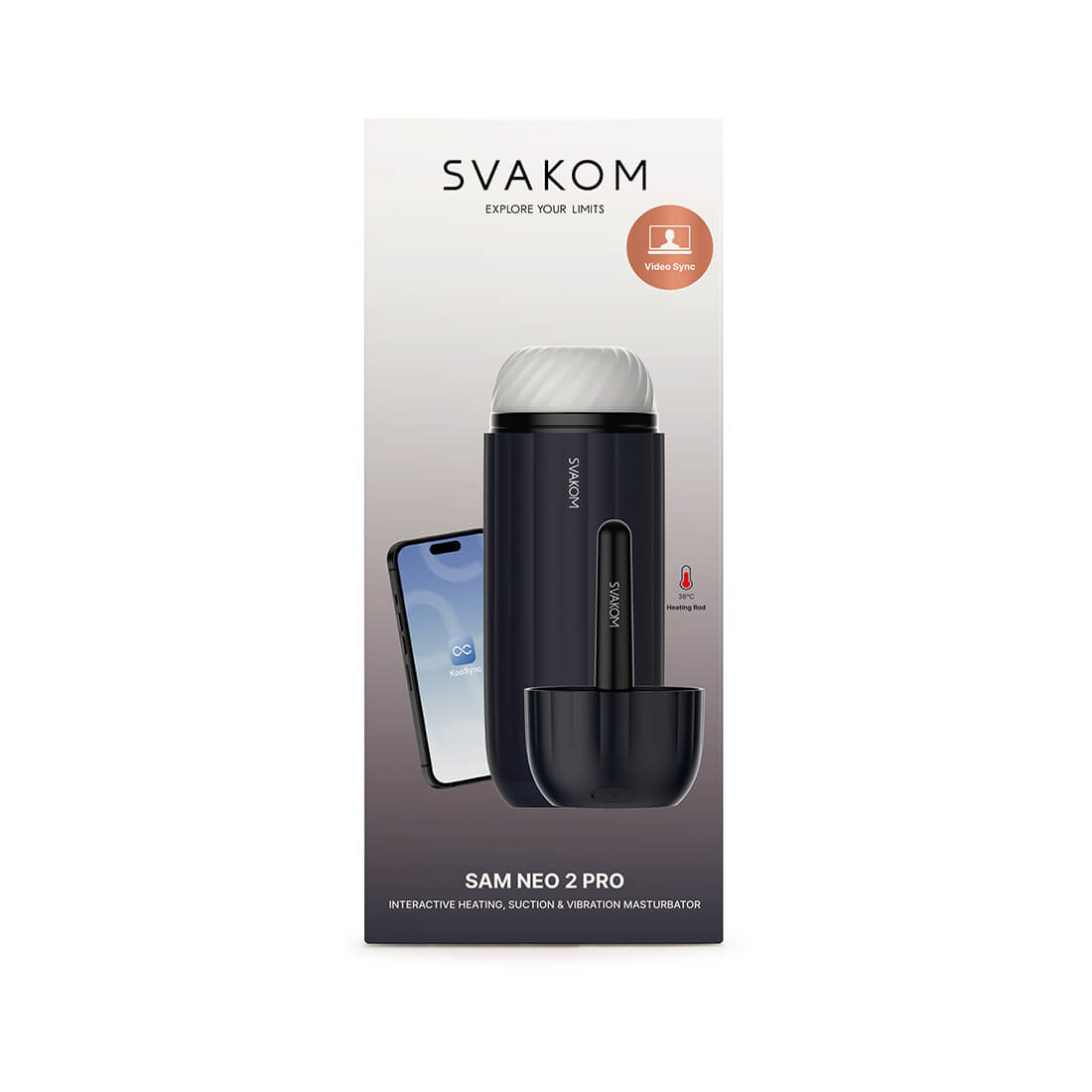 SVAKOM - Sam Neo 2 Pro 可加熱吸啜&震動式智能電動飛機杯- 深藍色 - View 18