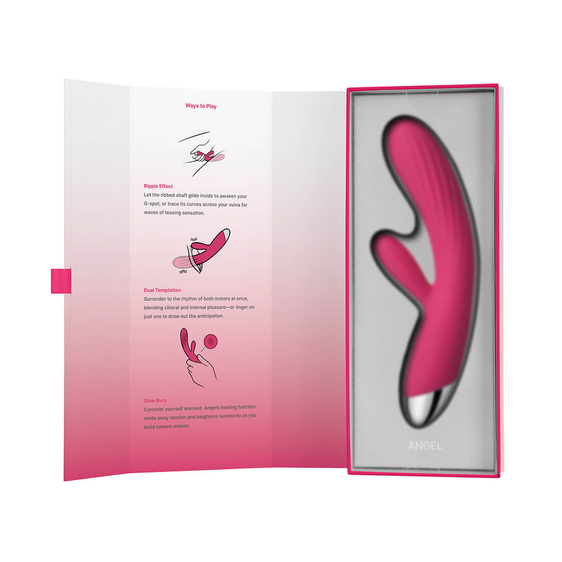 SVAKOM - Angel Heating Rabbit Vibrator - Plum Red - View 13