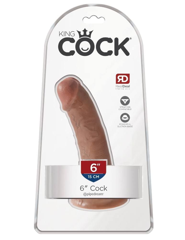 King Cock - 仿真假陽具 6″ - 焦糖色 - View 7