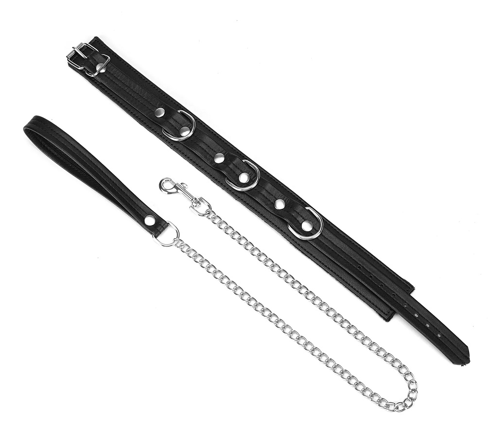 Liebe Seele - Black Bond Collar w Leash - View 4