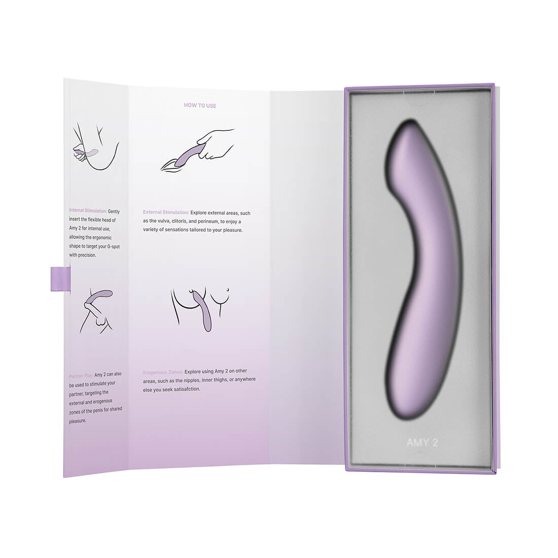 SVAKOM - Amy 2 Flexible G-spot Vibrator - Pastel Lilac - View 13