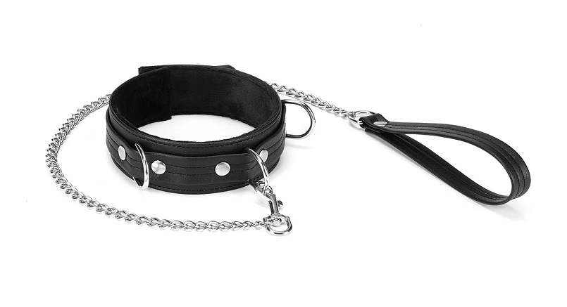 Liebe Seele - Black Bond Collar w Leash - View 3