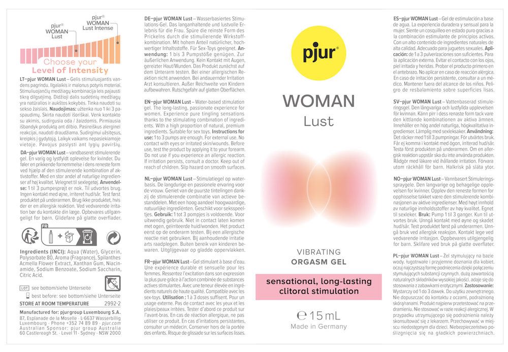 Pjur - Woman Lust 女性麻刺感情慾提昇高潮凝膠 - 15ml - View 8